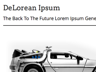 Delorean Ipsum