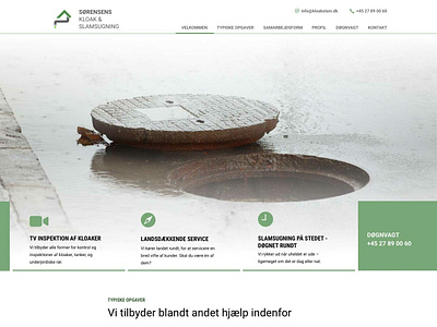 Frontpage - sewer company ui ux webdesign website