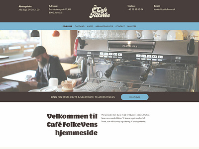 Frontpage for Cafe cafe design webdesign website