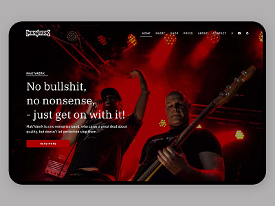 Website, logo and LP cover for Rock band design logo music album player ui ui webdesign website