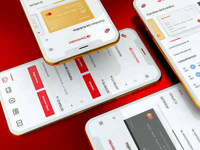 Santander app concept app banking cinema4d design financial interaction mobile santander ui
