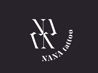 Nana Tattoo blackandwhite concept design icon identity logo minimal sign simple tattoo type