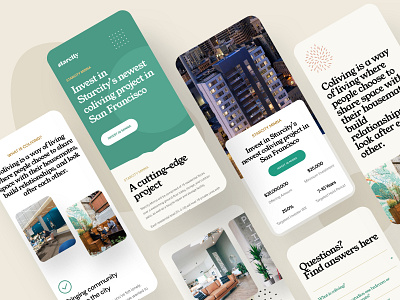 Starcity App app building crowfunding green invest iphone real estate typogaphy ui user interface