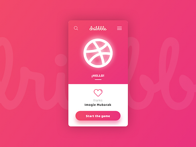 My first shot! app debut first hello pink ui ux