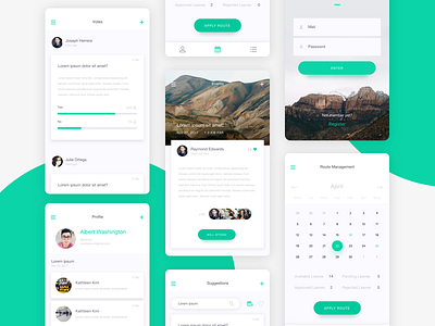 Climb App app climb green mountain senderism ui ux white