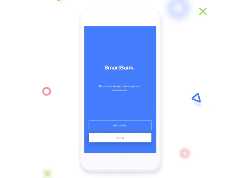 SmartBank. animation app bank blue motion graphics ui user experience user interface ux video white