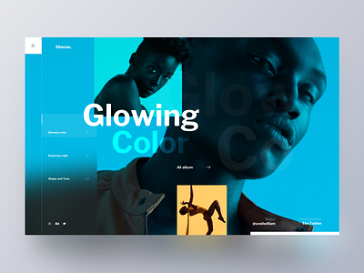 Glowing Color blue design illustration photography ui user experience user interface ux web