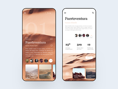 Fuerteventura Travel Guide app desert design hiwow ios iphone photography travel ui user experience user interface ux