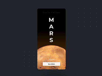 Mars app black booking invisionstudio iphone mars planet red rocket travel ui universe user interface