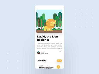 David, The Lion designer app articles book iphone kids motion motion design ui user interface video