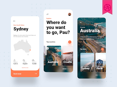 Trave App - Australia app gif iphone motion ui ui design user experience user interface video
