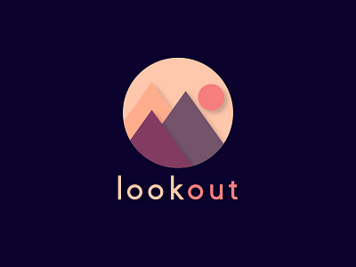 Lookout logo logotype lookout minimalistic mobile app mobile app logo mountains typography