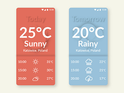 Weather App / 30 Days 30 UI Designs #2 app design flat mobile ui ux vector weather