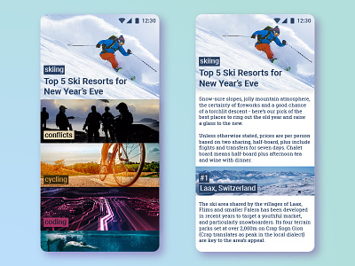 News Feed App / 30 Days 30 UI Designs #3 app design feed flat mobile news ui ux vector