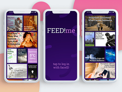 Articles Feed App / 30 Days 30 UI Designs #5 app articles cards design feed flat mobile news ui ux vector