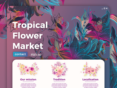 Flower Market Landing Page / 30 Days 30 UI Designs #12 app design flat landing mobile page ui ux vibrant website
