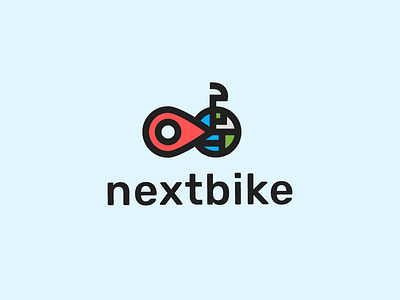 Nextbike City Bike logo bicycle bike city citybike cyclist fitness icon logo logotype map minimal minimalist