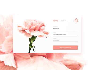 Sign Up / Daily UI #1 adobe xd dailyui flower pink product design sign up ui uidesign uiux ux uxdesign