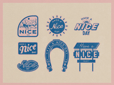 Have a nice day hand drawn illustration lettering vintage