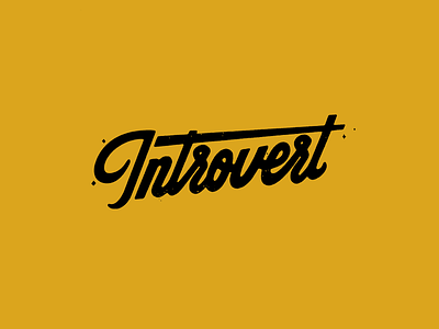Introvert hand drawn illustration introvert lettering vintage