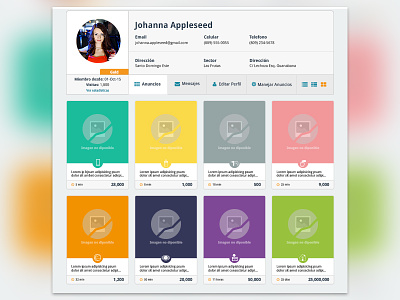 User Profile Page color debut flat marketplace profile