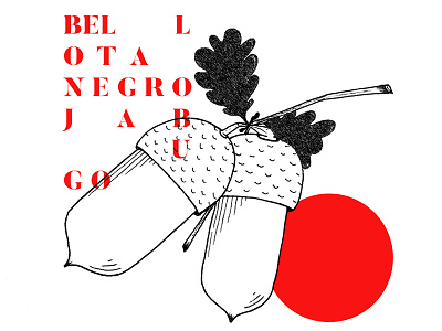 LBDJ Illustrations. bar bodega food gastro gourmet ink jamón products red
