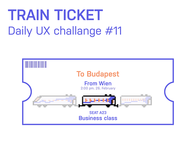 Train Ticket 11 daily ux challenge pixel art train ticket