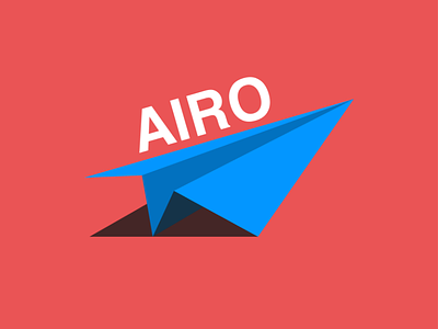 Paper Airplane logo - AIRO airo branding dailylogochallenge day 25 design graphic illustration logo paper airplane logo
