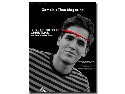Zombie's Time Magazine - Best foods for Christmas halloween illustration paper poster zombie