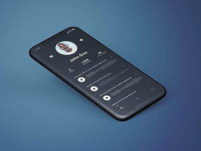 Daily UI Challenge 006 006 6 app daily daily challenge daily ui challenge dark design profile simple ui voice
