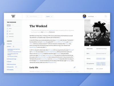 Wikipedia Redesign Concept concept design typography ui ux wiki wikipedia