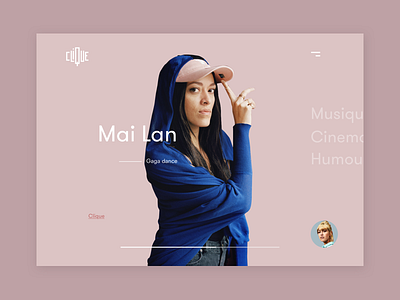 Clique - Home concept cinema clique french homepage humor interface minimalism music ui