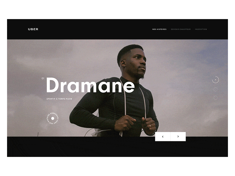Uber - Driver Concept #2 advertise animation car interface landing minimalism motion page slider uber ui ux