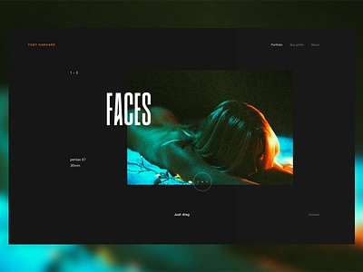 Toby Harvard - Portfolio black dark drag layout minimalist photography portfolio slider ui ux white