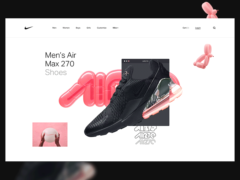 Nike - Air Max 270 air animation gif home max motion nike shoes ui ux webdesign website