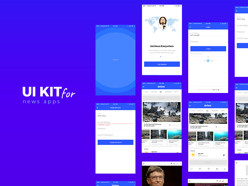 Orion News App Ui Kit By Parrotein On Dribbble