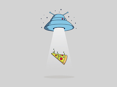 The Pizza Is Out There adobe illustrator freelance designer illustration pizza space ufo vector illustration