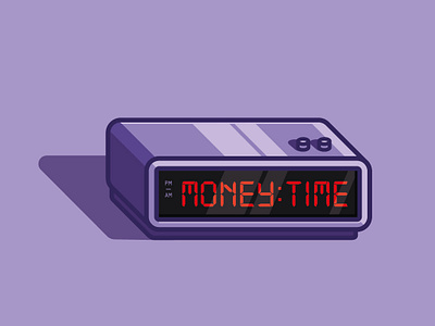 Money Time adobe illustrator clock graphic design icon a day illustration money vector illustration