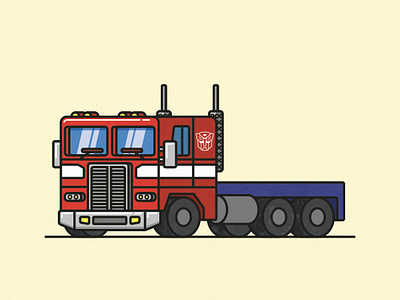 Optimus Prime Truck adobe illustrator flat design flat illustration grapgic design illustration vector artwork vector illustration