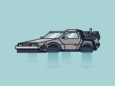 DeLorean Time Machine adobe illustrator back to the future delorean flat design graphic desgin illustration time machine vector illustration