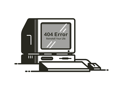 Error 404 / Reinstall Your Life adobe illustrator computer error 404 flat design graphic design illustraion vectorart