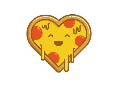 Pizza Is Love! adobe ilustrator fast food flat design flat illustration food heart love pizza pizza is love vector design