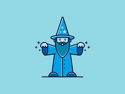 Wizard adobe ilustrator flat design flat illustration funny character wizard