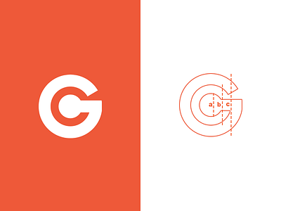 'GC' Logo Experimentation branding c g golden grid logo mark negative ratio space