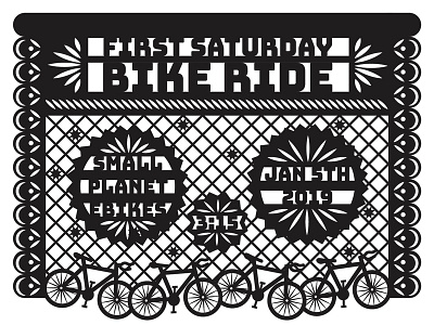 Bike Ride Poster bike cycling papel picado san antonio texas