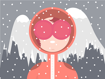 Winter is coming character cute illustration snow winter