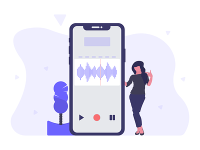 Recording character free illustration smartphone voice woman