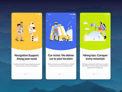 Onboarding app concept dailyui design flat ui
