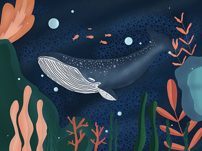 Blue whale applepencil digital illustration digital painting digitalart drawing dribbble illustration ipad procreate