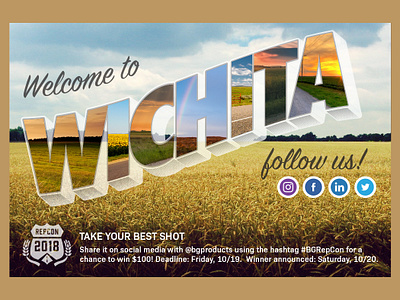 Welcome to Wichita design postcard promotional design wichita